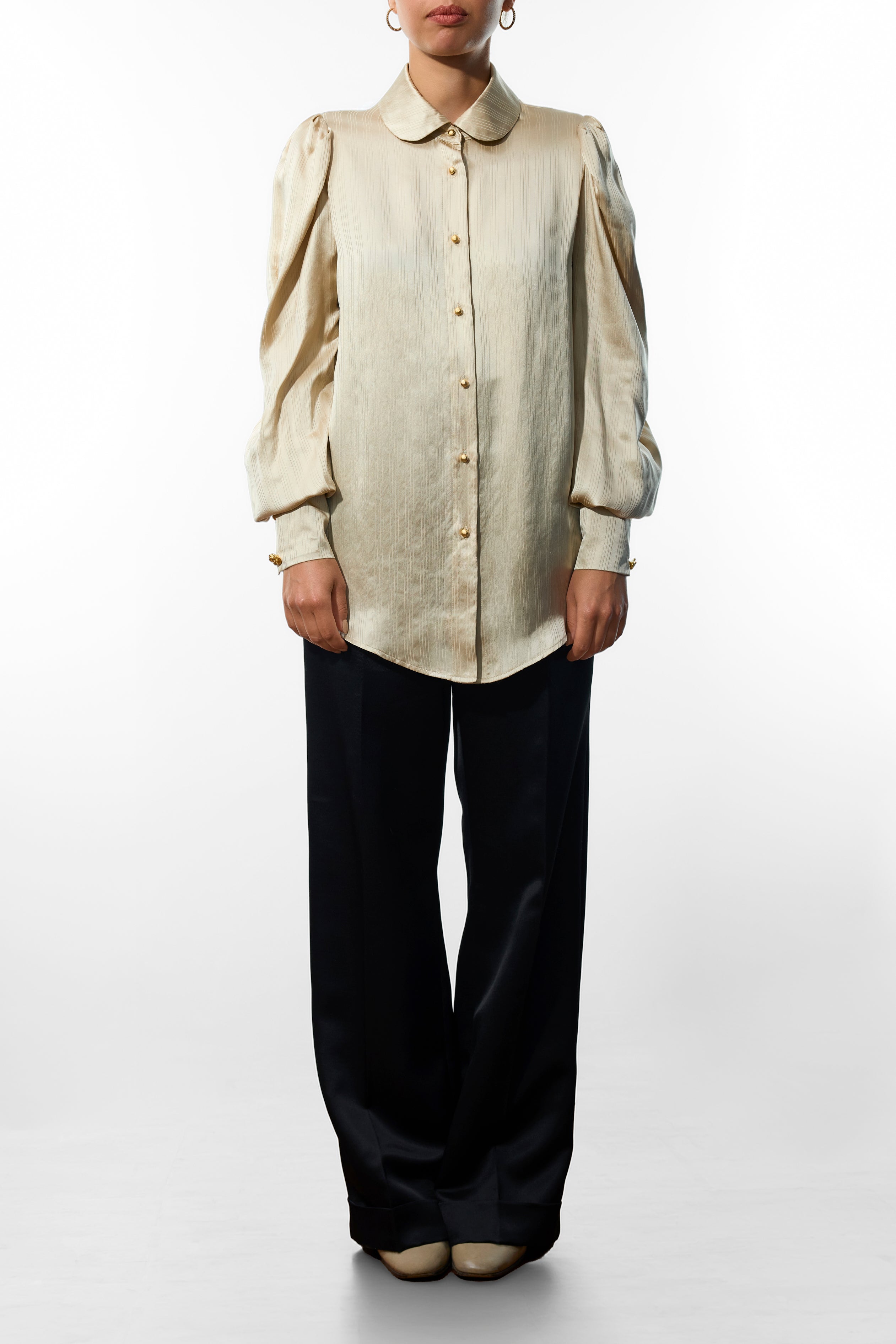 Blouse in Ivory with Stripes